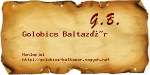 Golobics Baltazár névjegykártya
